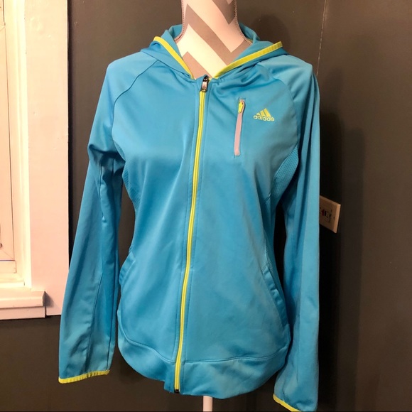 teal adidas track jacket